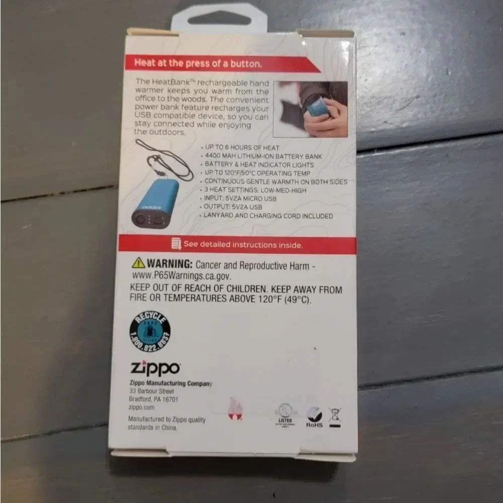 Zippo Green HeatBank 6 Rechargeable Hand Warmer & Power Bank